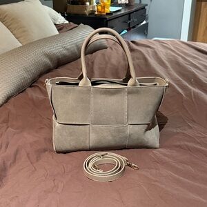 Suede tote bag